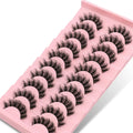 10 Pairs Luxury Thick Natural False Lashes 3D Manga Winged Natural Realistic Cat Eye Eyelash Extension