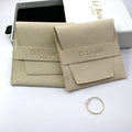 Suede Microfiber Jewelry Pouch Bag  Custom Beige Velvet Suede Jewelry Pouch LogoJewelry Pouch and Box