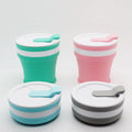 Collapsible Silicone Reusable Foldable Ultra-Compact Coffee Cup Lid Portable Leakproof Travel Mug for Hiking Camping Business