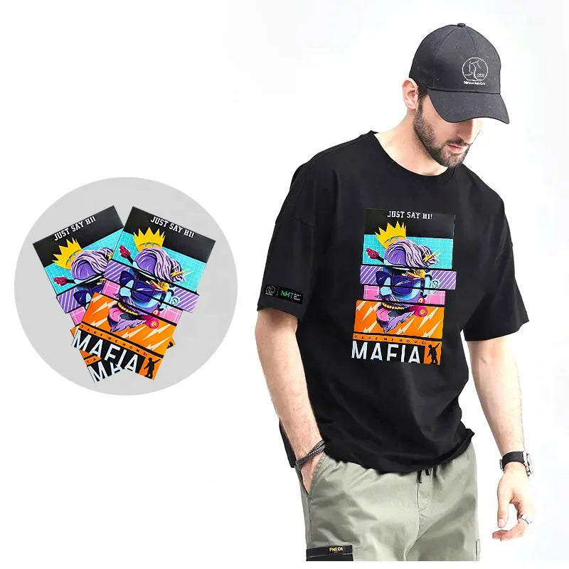 YunShang Wholesale DTF Full Color Custom Logo or Label Plastisol Heat Transfer Printing Design for T Shirts