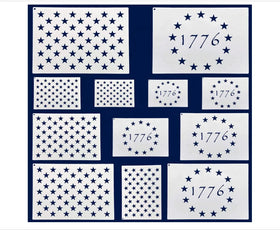 American Flag 50 Star Stencils and 13 Stars 1776 Templates Ideal for Painting on Wood Fabric Paper Walls