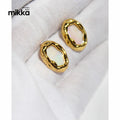 Wholesales 18K Plated Piercing Natural Shell Stud Copper Earrings for Women Jewelry Gift