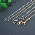 Unique Design 18K Real Gold Plated Thin Style 2mm Width D Shape Necklace Chains for Women Men DIY Jewelry Making Supplier