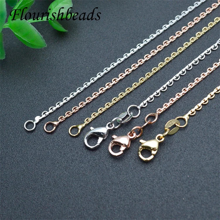 Unique Design 18K Real Gold Plated Thin Style 2mm Width D Shape Necklace Chains for Women Men DIY Jewelry Making Supplier