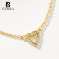 Wholesale Fine Jewelry Trendy Unique Chic Custom 925 Sterling Silver Small Heart Hollow Out Zircon Pendant Necklaces for Women