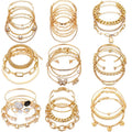 Jewelry Bangle Multi-Layer Bracelets Gold-Plated Thick Chain Butterfly Lock Bracelet Set