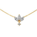925 Sterling Silver 18K Gold Plated Cubic Zircon Pendant Necklace Lotus Flower with Diamond Dangle Necklace for Woman