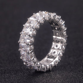 OL1422 High End Jewelry Factory Wholesale Solid White Gold Custom Women Men Designs Moissanite Diamond Gold Eternity Band