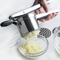 Silicone Handle Potato Ricer Fruit and Vegetable Tools Stainless Steel Potato Masher