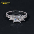 GRA Certificated Three Stones Design 925 Solid Silver Princess Cut Moissanite Ring Custom Engagement Wedding Rings for Women