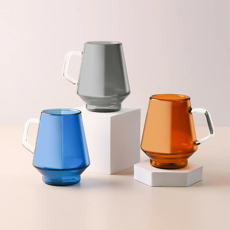 Colored Heat-resistant Glass Americano Coffee Cup Juice Tea Water  Milk Latte Espresso Drip Mug Office Restaurant Drinking Sets
