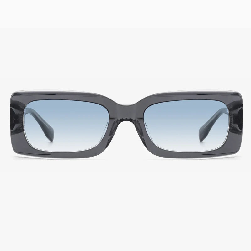 2025 Y2k Retro Small Frame Rectangular Transparent Frame High Quality Custom Brand Polarized Glasses Fashion Sunglasses