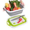 3-in-1 Modern Rectangular Foldable Cutting Board Collapsible Colander Set PP Material for Home Kitchen Food Chopping Storage