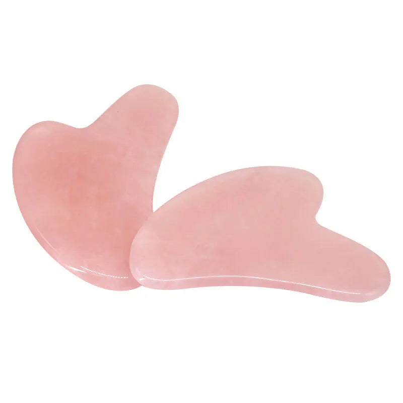DIY 3D Love Heart Shape Rose Quartz Guasha Real Stone Gua Sha Board