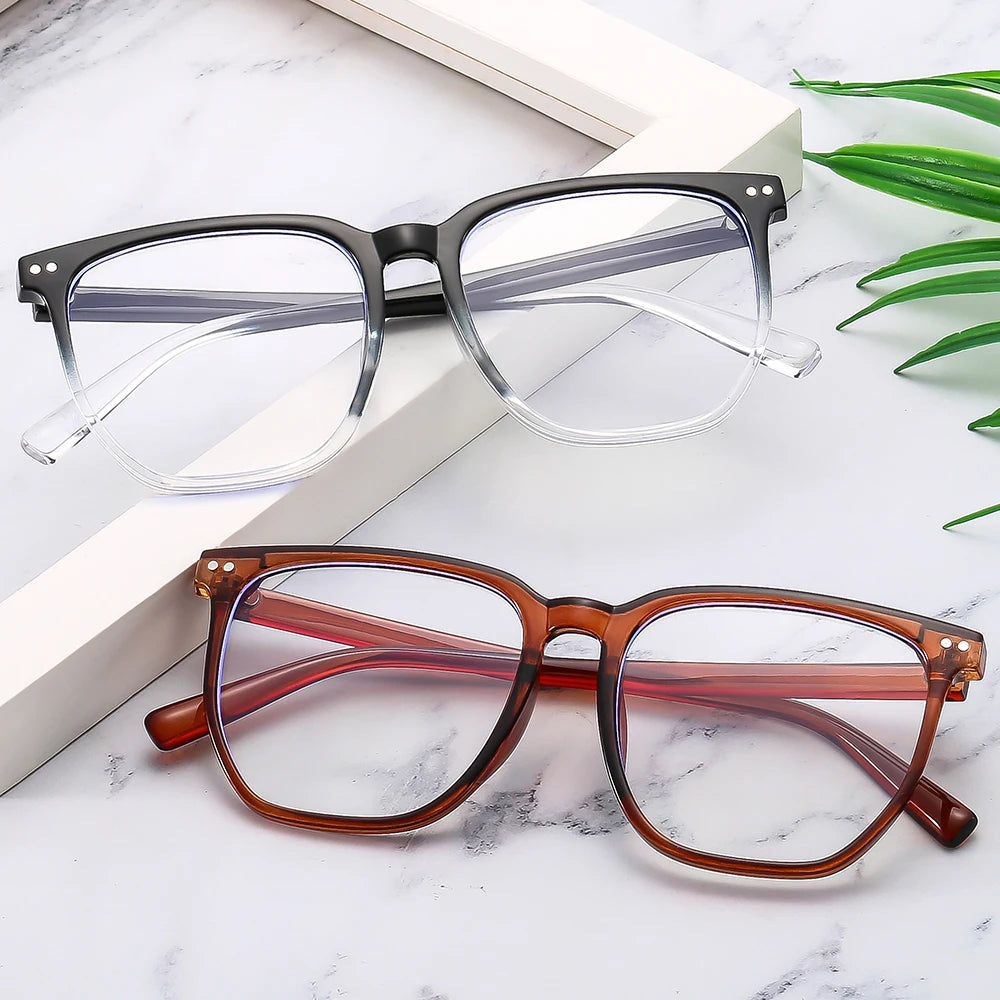 Wholesale Custom 2024 Blue-Light-Blocking Square Sunglasses for Women Retro Classic Shades Transparent PC Sun Glasses for Men