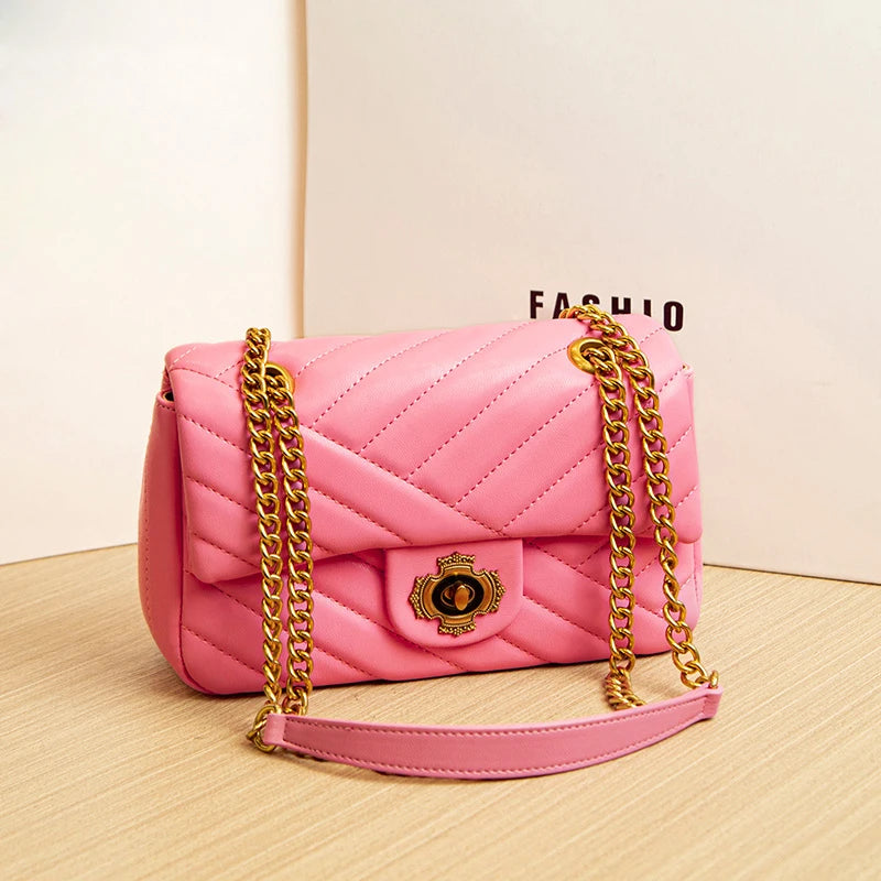 Custom Trends New Handbag Unique Designer Glossy PU Leather Crossbody Bag Women Fashion Sling Bags for Ladies