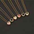 Simple Necklace Stainless Steel Clavicle Chain Pendant Necklace Female Heart Pendant Titanium Steel Zircon Pendant Necklace