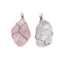 Huiying Diy Rose Quartz Pendant Clear Quartz Necklace Jeweley