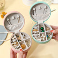 Wholesale High-End Creative Portable Round Travel Jewelry Box with Zipper for Earrings and Rings