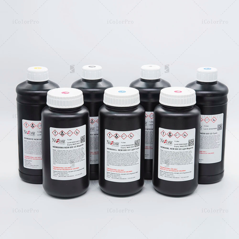 Original Magenta NAZDAR 1000ml UV LED Ink for Ricoh Epson Printer XP600 I3200 Ricoh Gen5 Gen7 DX4 DX5 DX6 DX7 Printhead
