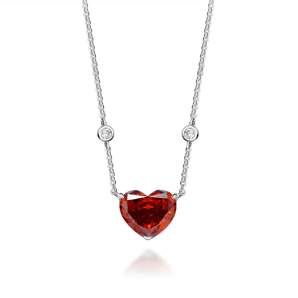 New Arriving romantic 10*12mm Ice cut aquamarine blue love heart pendant high carbon diamond zirconia 925 silver necklace