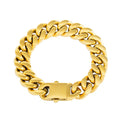 High Polished Popular Charm Hip-Hop Stainless Steel Plated 18K Gold Cuban Link Chain Bracelets for Men