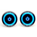 QIUHAN OEM Men Cuff Jewellery Creative Power Button Time Gem Cufflinks MegaBDM