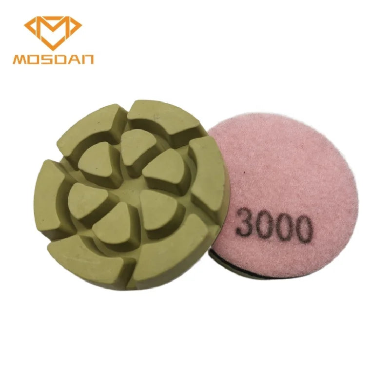 3 Inch Flower Resin Bonded Concrete Floor Polishing Pucks with 12mm Thickness