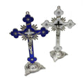 2025 Zinc Alloy Crucifix Religious 14cm Standing Crucifix for Alloy Church Decoration Jesus Cross