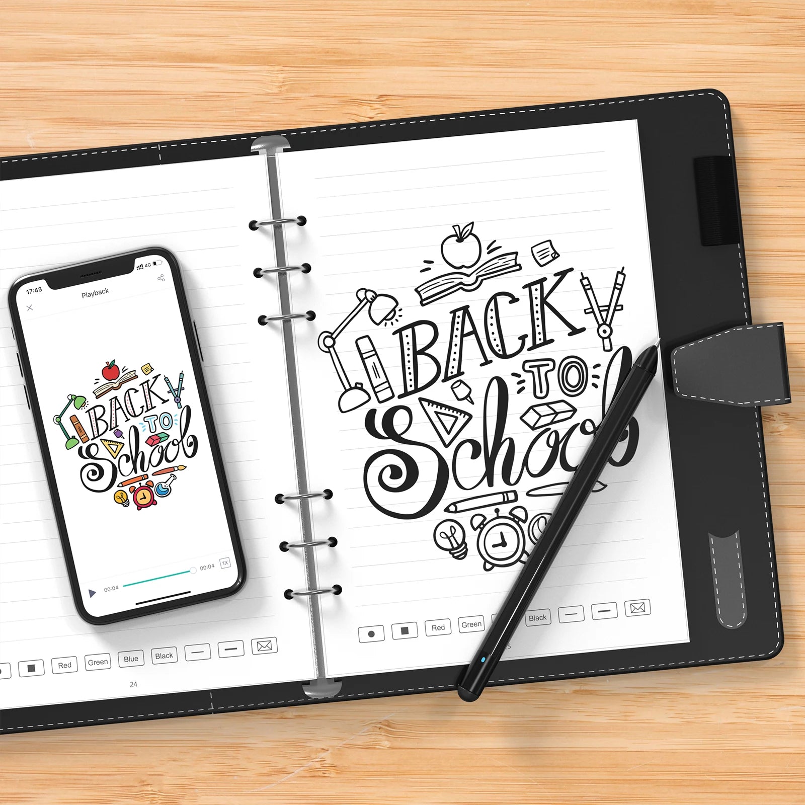 NEWYES Smartpen Paper Leather Digital Notepad SyncPen Cloud Storage Smart Notebook Set With Smart Pen and APP