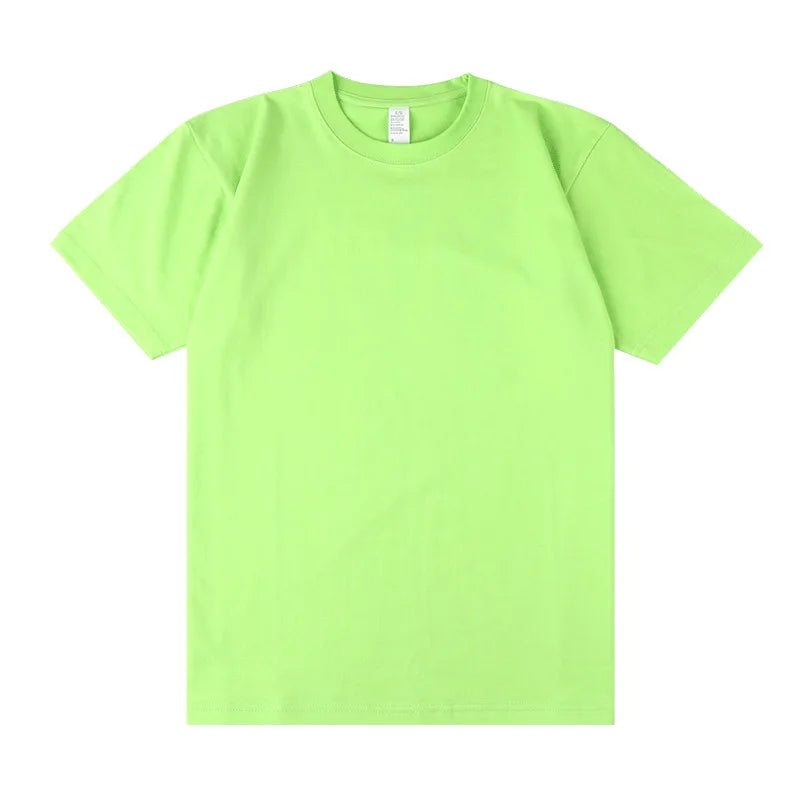 Wholesale Cheap 35 Colors Round Neck Short Sleeve Plain Blank Men's T-shirt Unisex Print LOGO Advertising 250g Cotton T-shirt