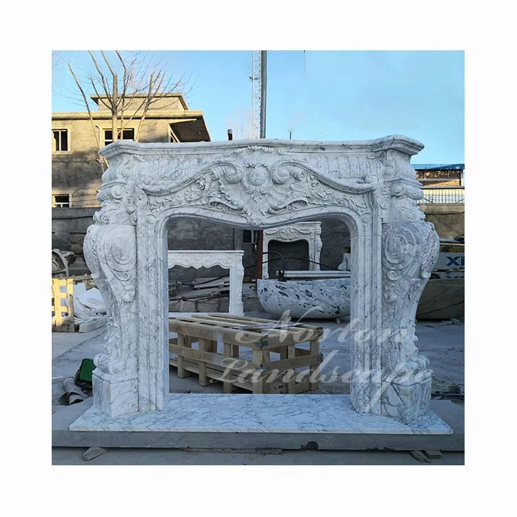 Norton Factory Custom Modern Indoor Decorative French Style Marble Free Standing Fireplaces Surround Stone Fireplace Hotel
