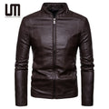 Liu Ming Autumn Winter New Products Streetwear Men Clothing Stand Collar Slim Coats Faux Leather Motorcycle Jackets