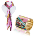 Exquisite 18K Gold Enamel Scarf Ring Buckle New Fashionable Stainless Steel Ladies' Gift