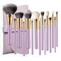 Professional 15 Pcs Makeup Brush Set Luxury Purple Makeup Brush Set Natural Hair ABS Makeup Brush Set