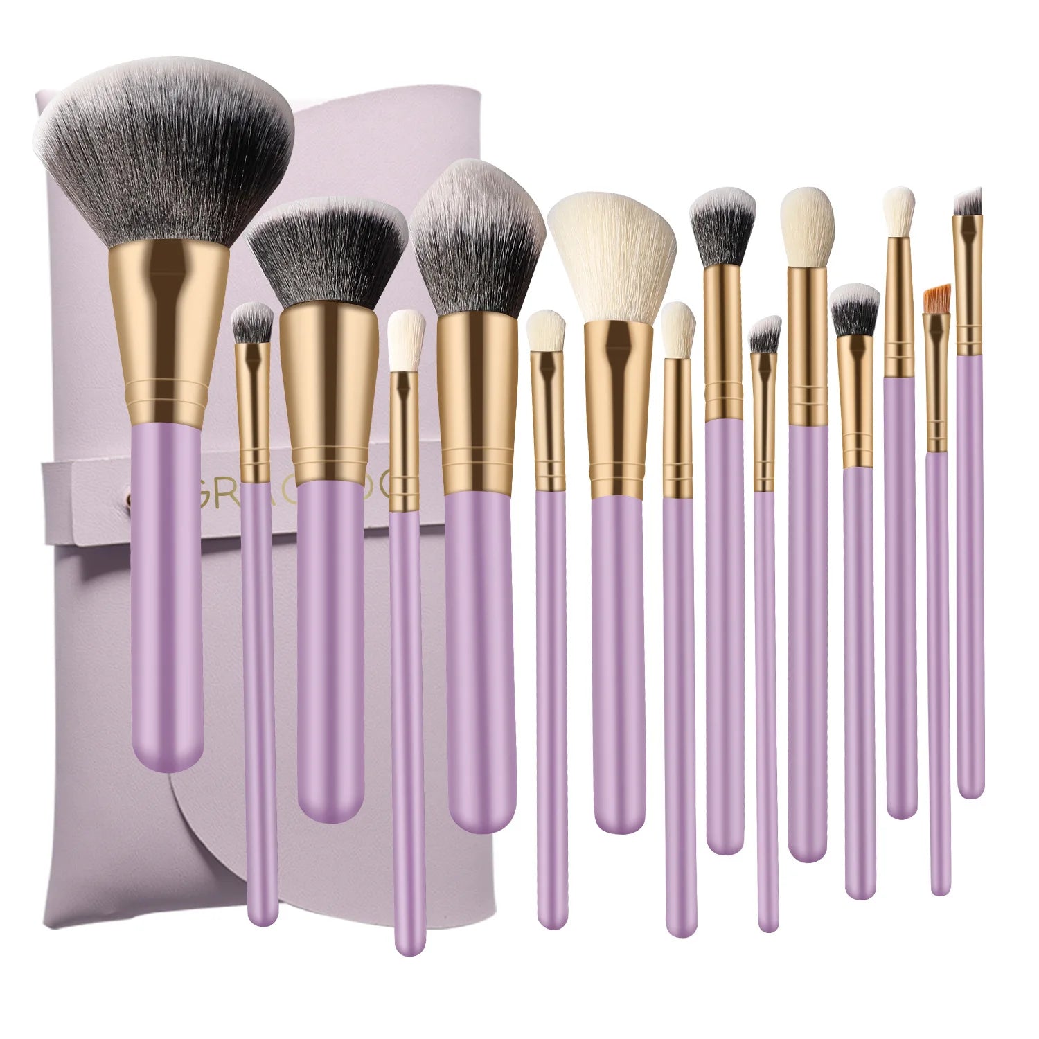 Professional 15 Pcs Makeup Brush Set Luxury Purple Makeup Brush Set Natural Hair ABS Makeup Brush Set