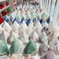 Rose Quartz Half-polished Tower Natural Healing Amethyst Ocean Jasper Rough Tower for Decor