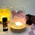 Essential Oil Diffusers Gemstone Crystal Lamp Rose Quartz Engraved Aromatherapy Diffuser USB Night Lamp Bedroom Bathroom