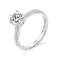 New Arrivals Fashion Design 925 Sterling Silver 0.5ct/1ct/2ct/3ct Moissanite Ring 18K White Gold Plated Rings for Wedding