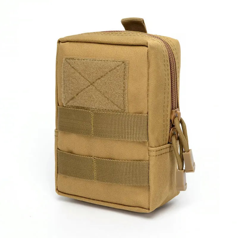 Outdoor Molle Tactical Waist Bag with Zipper Closure Durable Polyester Material Belt Pouch Accessory