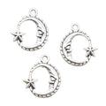 Moon Star 19x16MM Zinc Alloy Accessories Antique Silver Bronze Color Charms Pendant for Jewelry Making