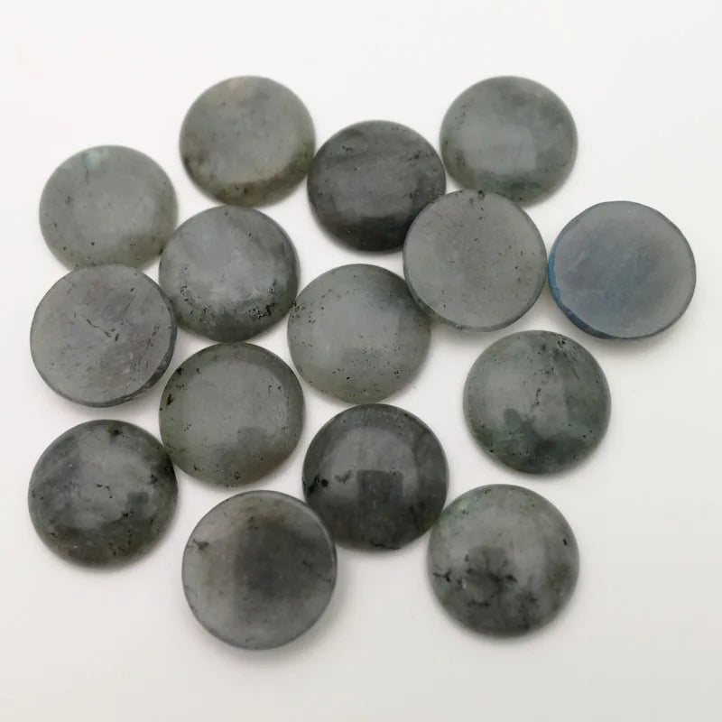 Huiying Jewelry 18mm Round Shape Labradorite Cabochon Stone Gemstone Making Jewelry Crafts