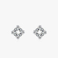 Ailmay 925 Sterling Silver Square Transparent Trapezoidal Ripple Earrings Clear Zircon for Women Girls Party Accessories Jewelry