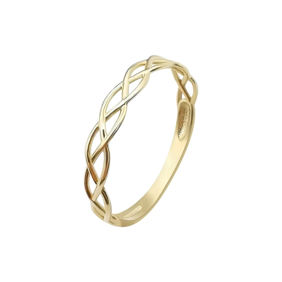 Fashionable 9K Real Gold Crossover Wave Rings for Couples Trendy 1000S Women's Jewelry for Weddings Parties Anniversaries