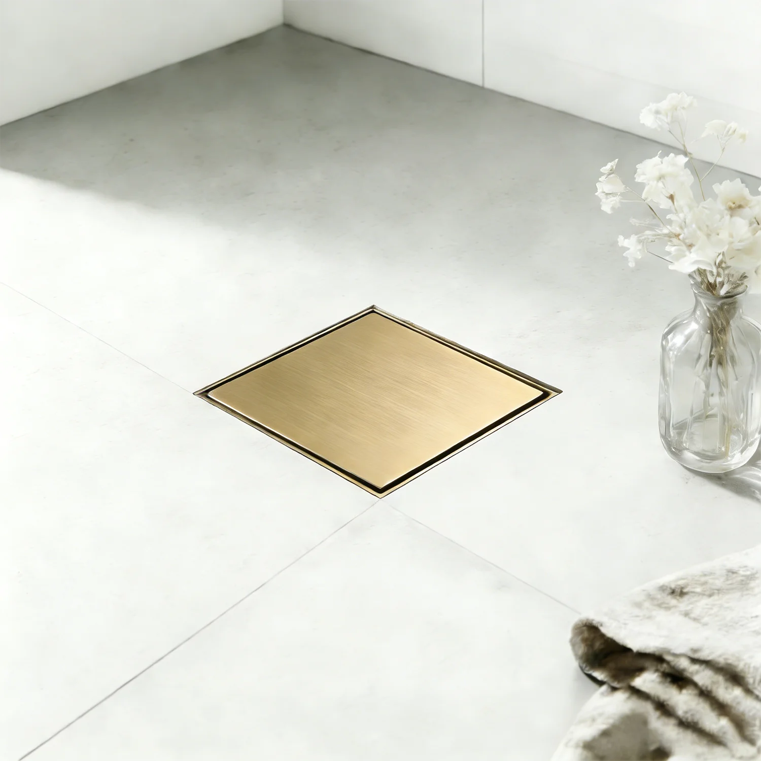 ODM & OEM Factory Tile Insert Floor Drain 304 Stainless Steel Shower Drain PVD Gold Bathroom Anti Odor Invisible Floor Drain