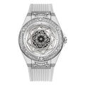 HANBORO Women's Elegant Luxury Quartz Watch Small Glass Dial Display with 22mm Silicone Band and Pointer