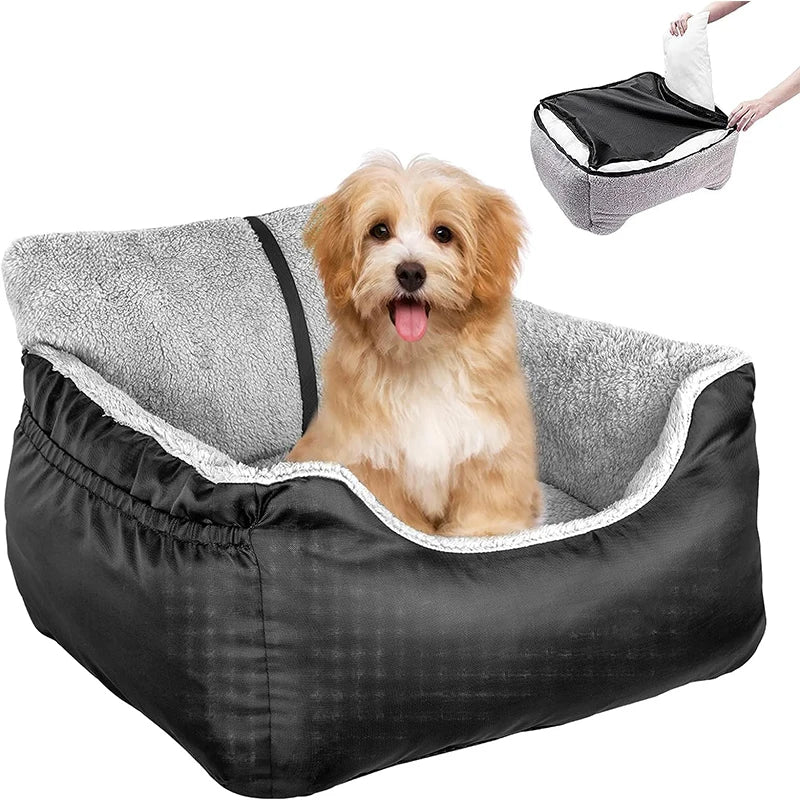 Luxury Waterproof Dog Car Seat Bed Comfortable Puppy Dog Bed Soft Travel Pet Car Seat with Safety Buckle