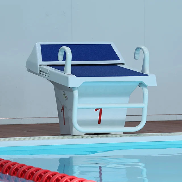 Portable Starting Block for Competition Swimming Durable Glass Fiber Diving Board Swim Pool Blue White Pool Tool Accessory MegaBDM