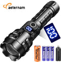 Power Display Rechargeable Torch Led Zoom Flashlight 100000 Lumens Waterproof Long Range Powerful 26650 Battery Led Flashlight