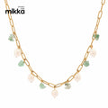 Light Luxury Natural Freshwater Pearl Pendant on a Titanium Stainless Steel Sweater Necklace Fashion Choker Necklace